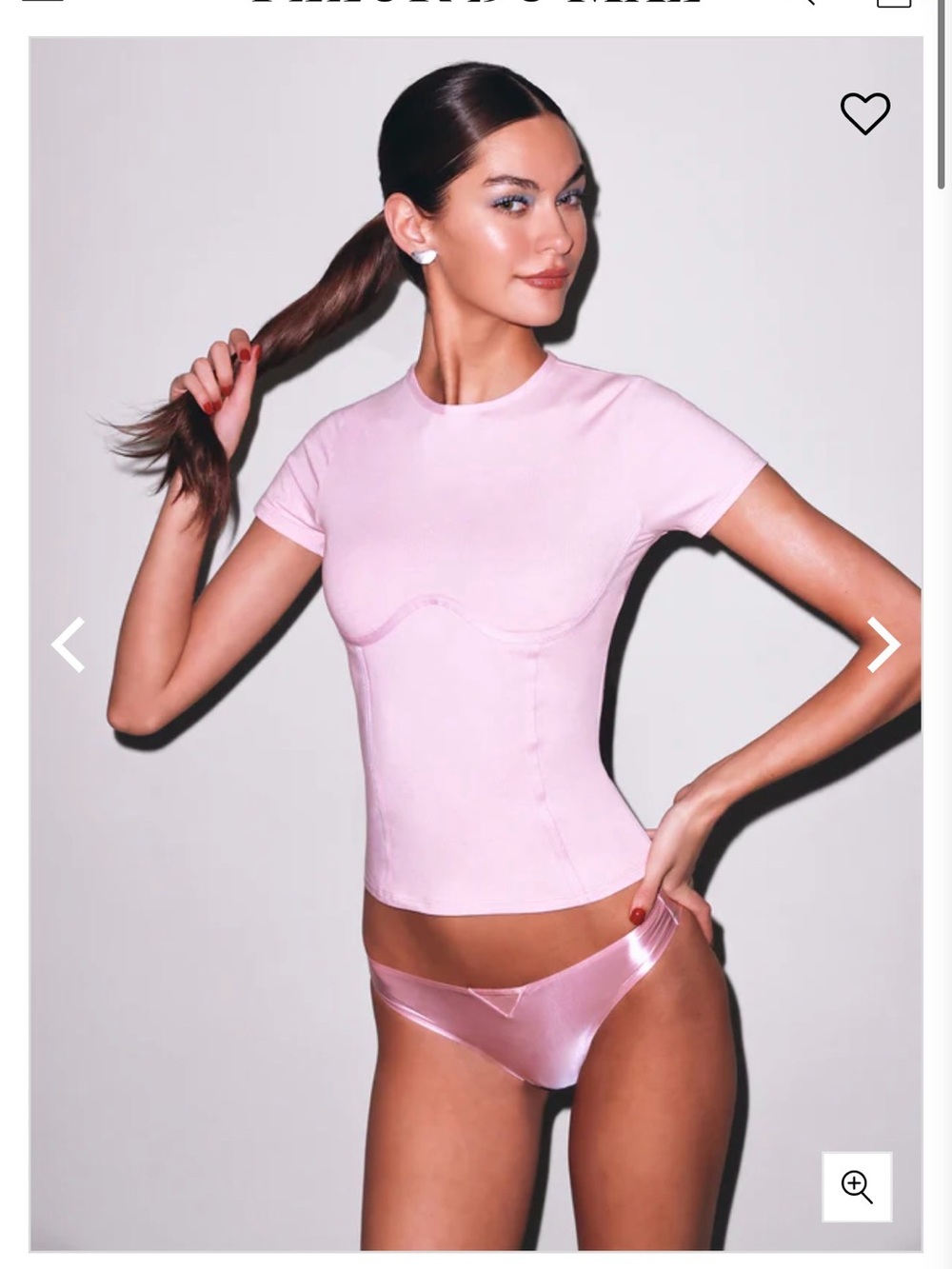 Fleur du Mal organic cotton T shirt Pink lady BRAND NEW TAGS Corset Tee XS